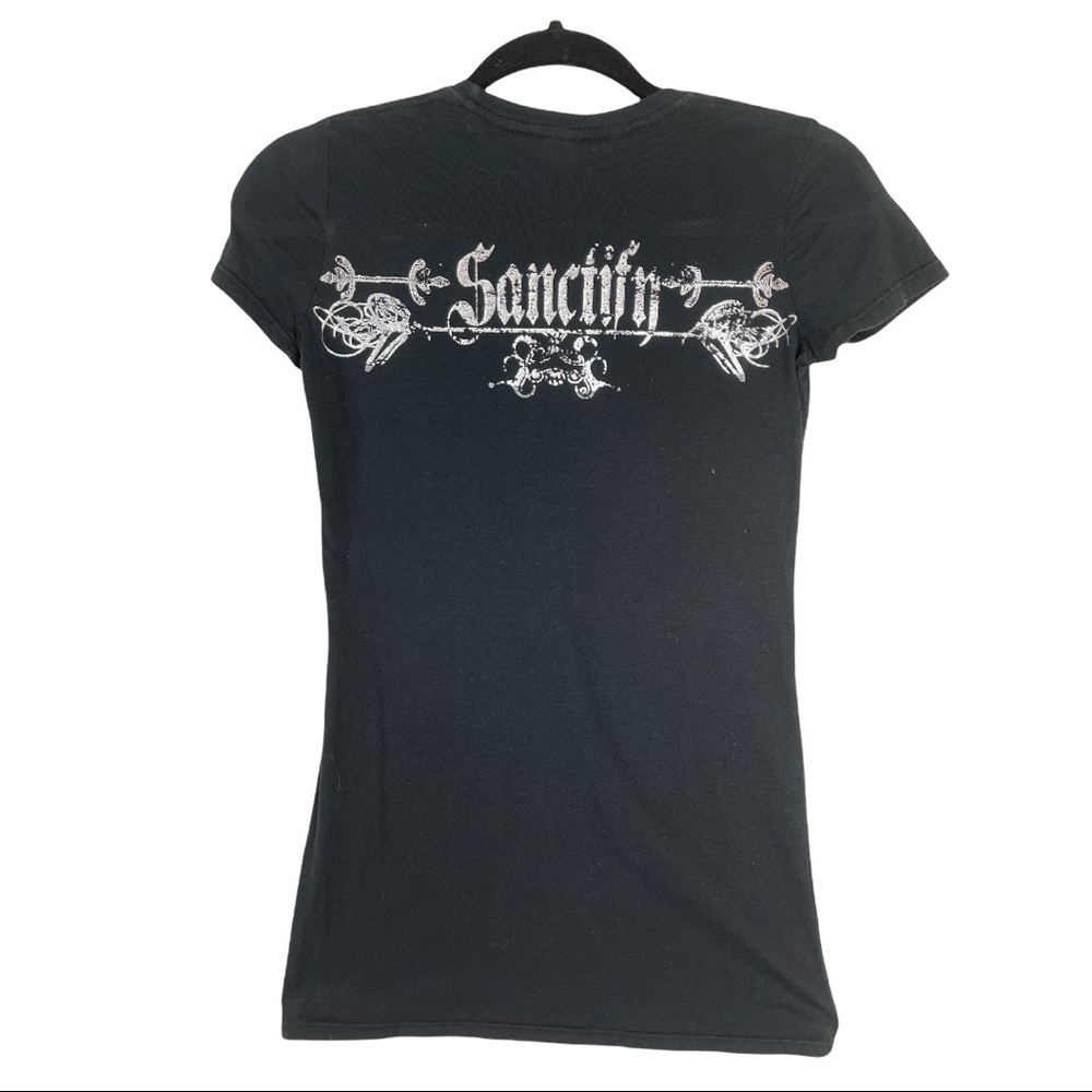 🔥 Smoking Hottt Black T-Shirt w/Metallic Writing 🔥 - Picture 2 of 3